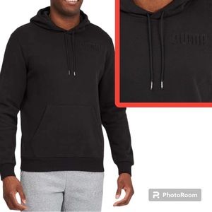 Puma Fleece Sweatshirt SM Puma Fleece Hoodie BLACK Logo Cotton-Blend SMALL Hood